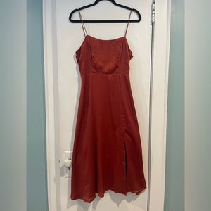 Burnt Orange Lulu's Midi Dress